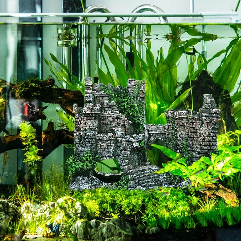 YIDEDE Pet Supplies Aquarium Fish Tank Landscaping Simulation Retro Castle  Decoration Ornaments Resin Craft