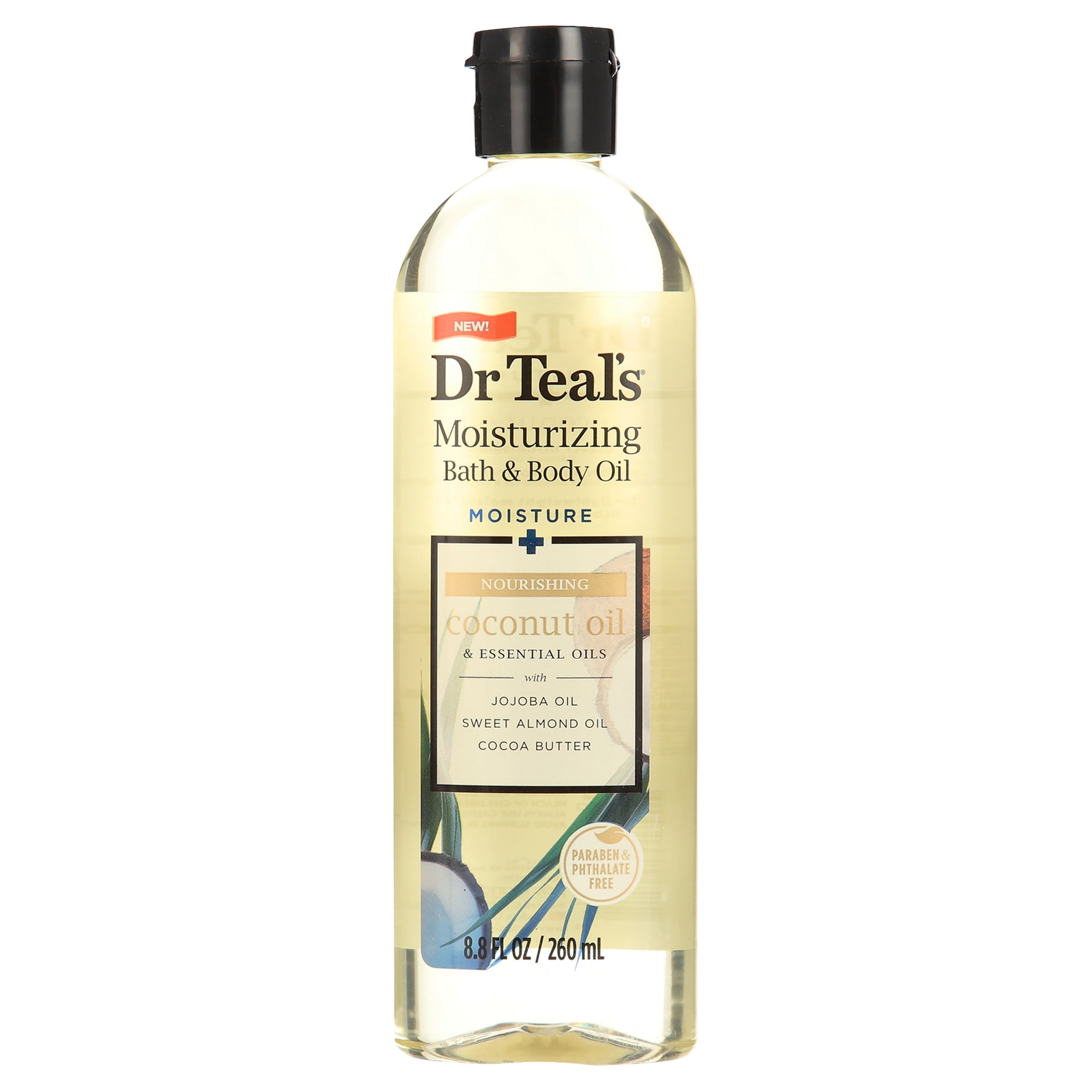 Dr Teal's Moisturizing Bath & Body Oil with Coconut Oil, 8.8 fl oz