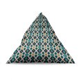 thumbnail image 4 of Geometric Lounger Chair Bag, Repetitive Pattern of Vertical Zigzag Lines and Rhombuses Lozenges, High Capacity Storage with Handle Container, Lounger Size, Teal Blush and Khaki, by Ambesonne, 4 of 5