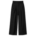 thumbnail image 6 of Busydd Waffle Wide Leg Pants for Women Trendy High Waisted Front Pleated Dress Pants Casual Business Solid Color Work Trousers with Side Pockets XL, 6 of 7
