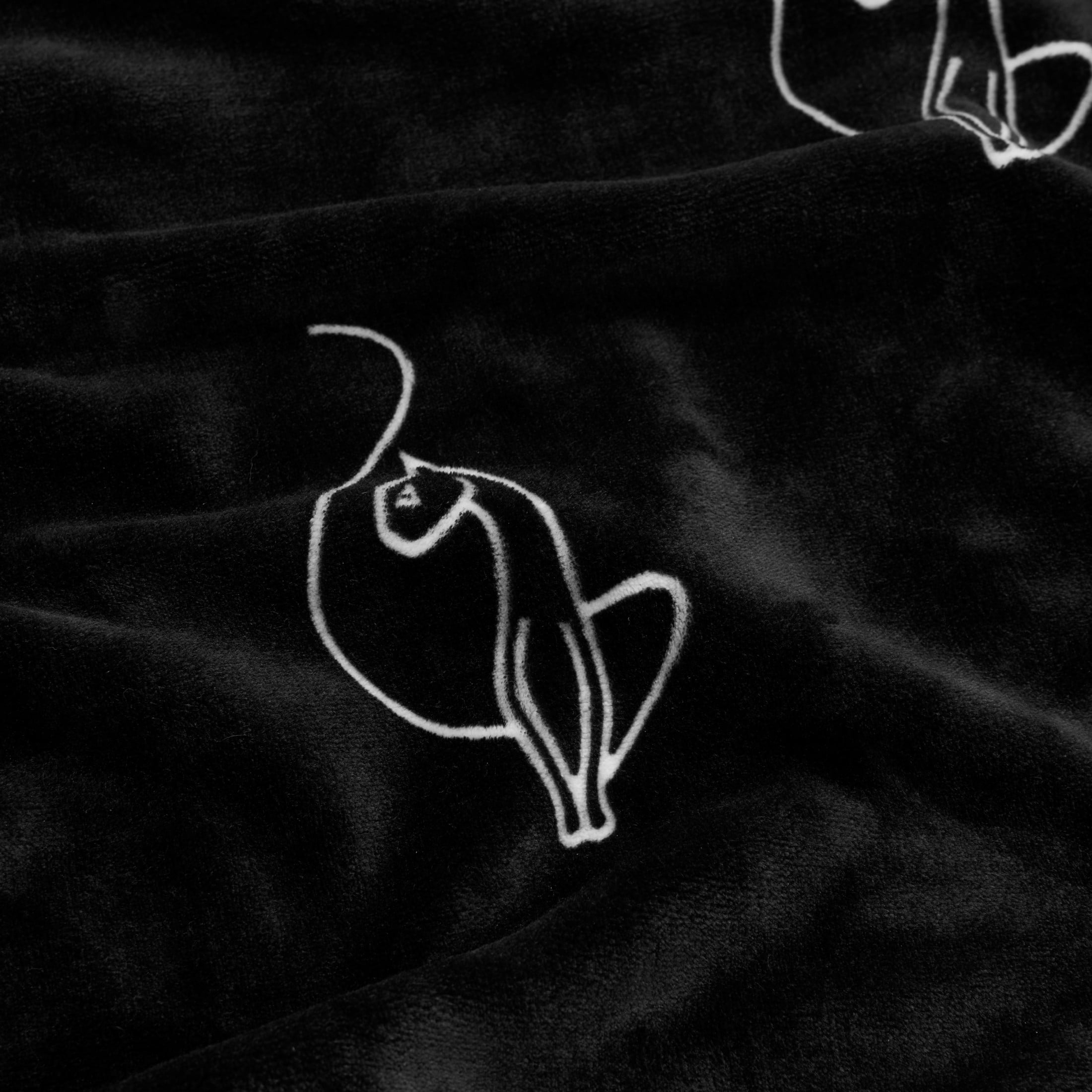Baby Phat Oversized Plush Throw Blanket 60" x 70", Skinny Cat Black