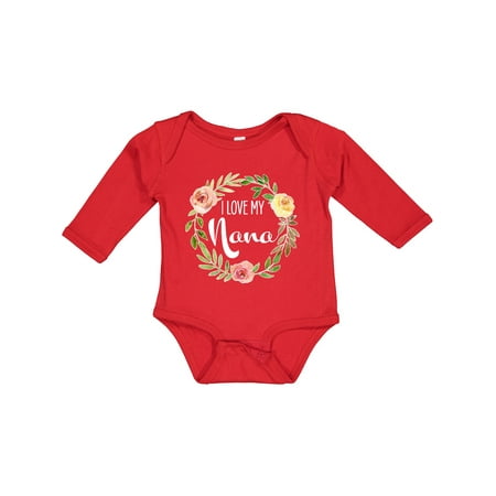 

Inktastic I Love My Nana- Flower Circle Gift Baby Boy or Baby Girl Long Sleeve Bodysuit