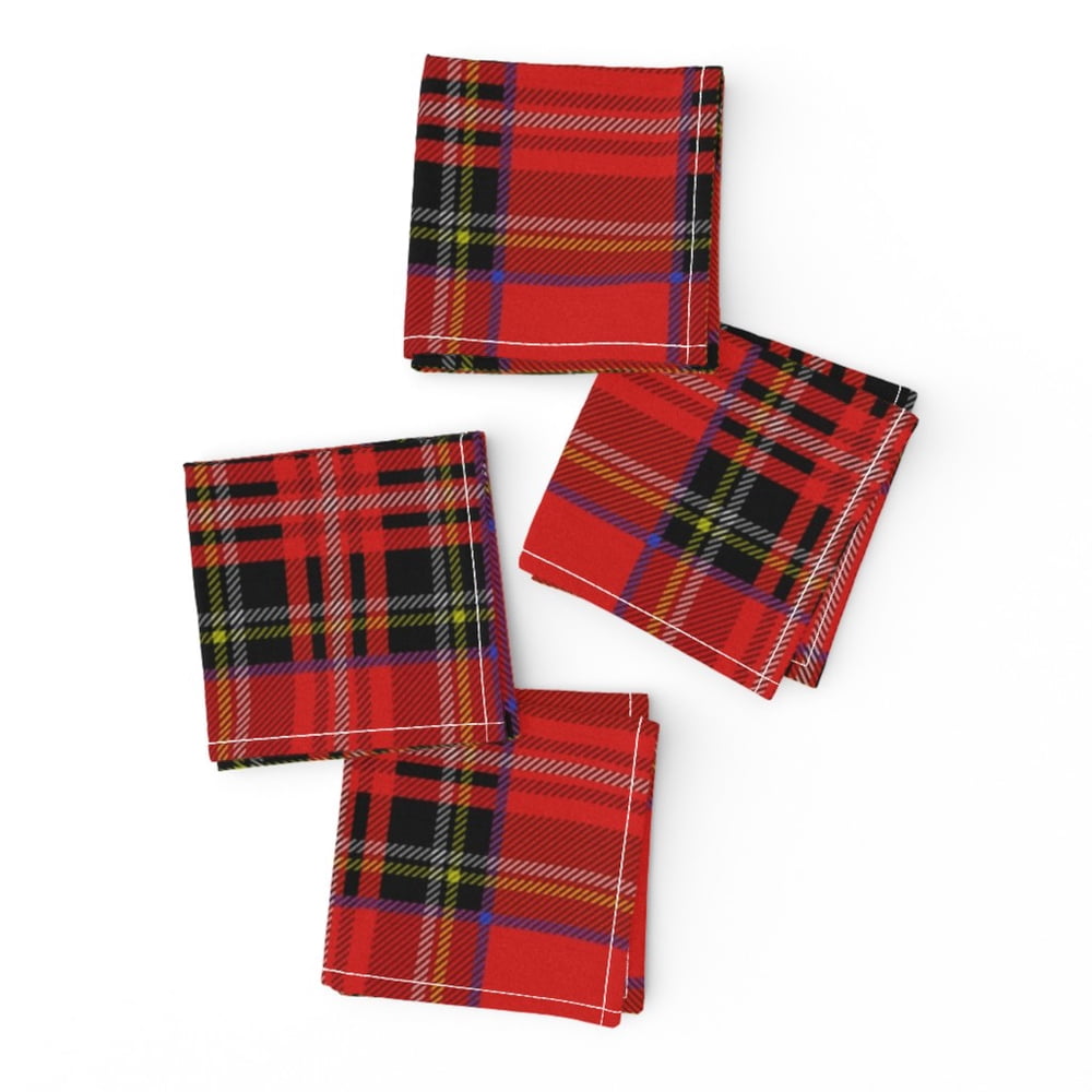 Cocktail Napkins Plaid Tartan Stewart Red Christmas Preppy