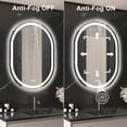 thumbnail image 3 of furduzz Bathroom LED Mirror Oval, 20x28 inch Wall Mounted Vanity Mirror with Front and Back Lights, Anti-Fog, Waterproof Smart Mirror, Memory Function,3 Colors Stepless Dimmable, 3 of 6