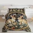 thumbnail image 2 of Manfei Retro Rustic Rabbit Queen Comforter Set,Vintage Countryside Flower Bedding Sets,Wild Animal Bedding Comforter Set For Kids,Super Cozy Room Decor Reversible,3pcs, 2 of 8
