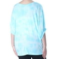thumbnail image 2 of CALVIN KLEIN $59 Womens New 1301 Blue Tie Dye Short Sleeve Top 2X Plus B+B, 2 of 2