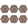 thumbnail image 2 of Pofeuu Milk Tea Print Leather Coasters Set of 6, Round Cups Mugs Mat Pad for Home Kitchen Heat Resistant Drink Coasters,Hexagon, 2 of 7