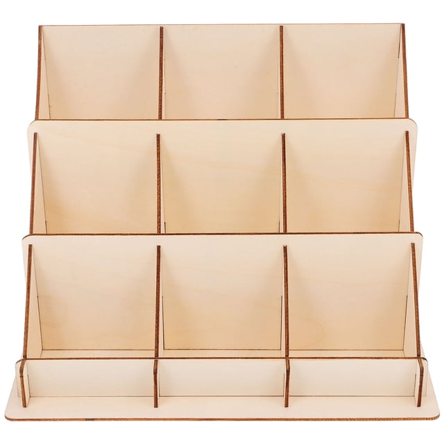 ColoMX Estante de exhibición de tarjetas de madera DIY para escritorio para tarjetas de visita, postales y pegatinas para exhibiciones minoristas y artesanales Diseño elegante y funcional