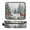 Beautiful Winter Forest Painting, variant on Hair Tool Organizer Bag with Heat Resistant Mat Removable Travel Storage Case for Hot Air Brushes Curling Irons Deep Indigo Snowflakes
