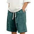 thumbnail image 6 of PIMSSY Men Shorts Corduroy Casual Relaxed Fit Summer Comfort Soft Elastic Waist With Pockets Boho Solid Color Bottoms, 6 of 8
