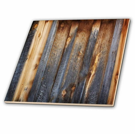 - 3dRose Brown Barn Wood Look - Ceramic Tile, 4-inch