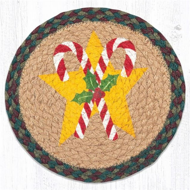 Capitol Importing 80-508SCC 10 x 10 Po MSPR-508 Étoile Canne à Sucre Imprimé Trivet Rond&44; Brun