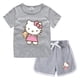 thumbnail image 5 of Hello Kitty-ropa para niños y niñas, Camiseta estampada bonita + Pantalones cortos, sudadera de cuello redondo de algodón puro, traje de camisa Base informal, 5 of 5