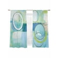 thumbnail image 2 of Abstract Art Street Art Circle Teal Retro Sheer Curtains 72 Inches Long 2 Panels Light Filtering Semi Sheer Window Curtains Drapes for Bedroom Living Room 52"x72", 2 of 7