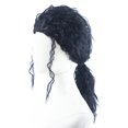 thumbnail image 1 of Peluca de cosplay negra con forma de cola de caballo rizada, 60 cm, sintética, resistente al calor, 1 of 3