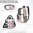 thumbnail image 4 of ZUXONGSY Axolotl Cat Print 3 Piece Clear Backpack Set, See Through Bookbag with Matching Lunch Bag & Pouch, Thick PVC Comfortable for Teens Girls Campus, 4 of 5