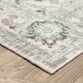 thumbnail image 4 of Oriental Weavers Windham Hand-made Wool Blend Area Rug - WIN04 - 9' x 12' - in Ivory/ Teal Blue - Vintage Inspired, Hand-Made Wool Blend Rugs, Dining, Living Room Rug, 4 of 5