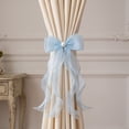 thumbnail image 6 of Lace Bow Curtain Tiebacks, Silky Ribbon Bowknot Curtain Holdbacks for Sheer Curtains, Decorative Curtain Accessories for Bedroom Living Room Wedding Decor (2 Pack, Blue), 6 of 7