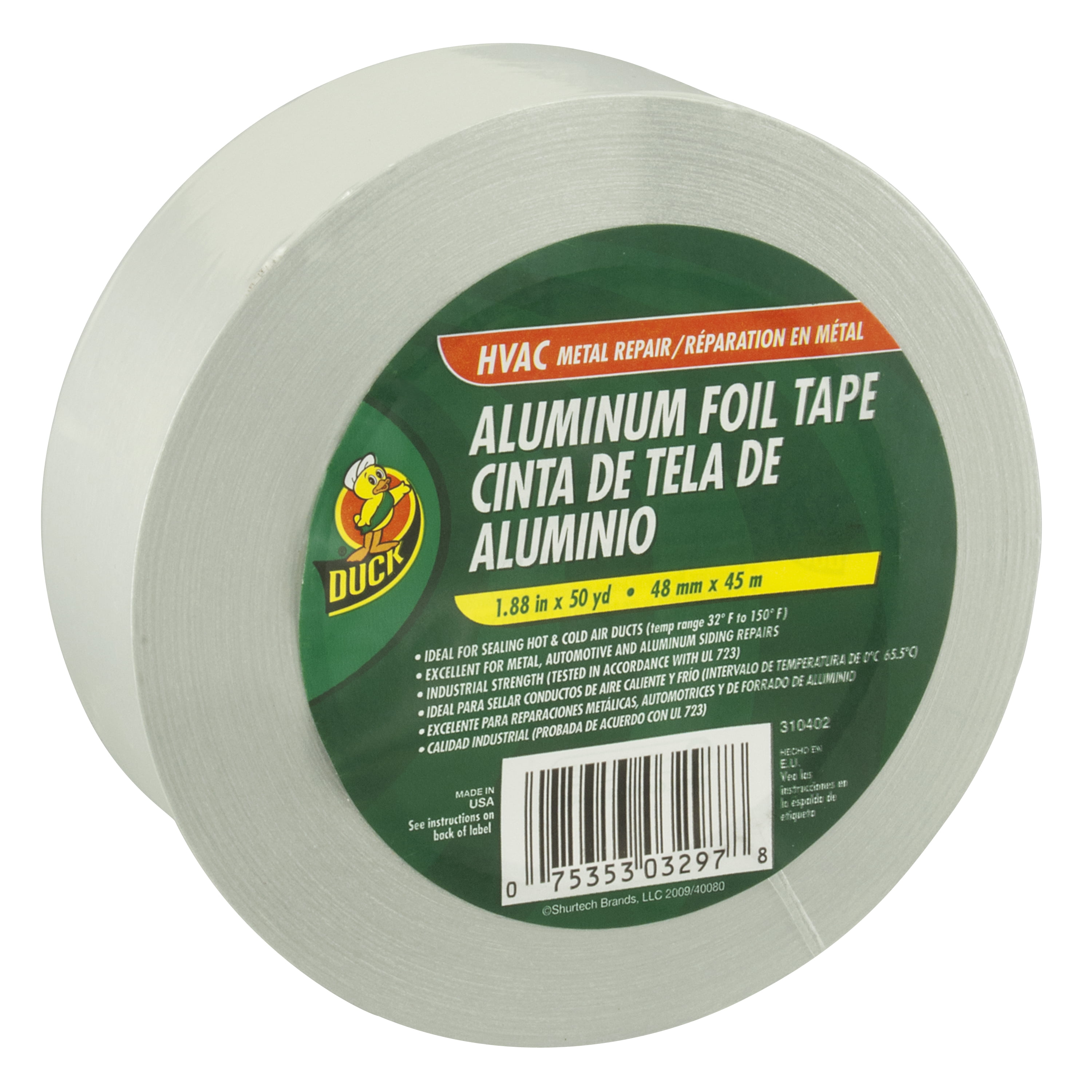 2 PACK 2" x 16' ft ALUMINUM FOIL TAPE HVAC A/C Heating Sealing Shield 