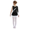 thumbnail image 2 of TTAO Girls Rhythmic Figure Skating Dress Ballet Dance Skirted Leotards Rhythmic Gymnastics Dancewear Black 10, 2 of 5