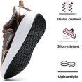 thumbnail image 3 of kkdom Women's Walking Shoes Running Breathable Mesh Comfort Lightweight Wedge Platform Sneakers Gold Size 9, 3 of 7