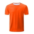 thumbnail image 4 of ZXLBBD Men's T-Shirts Short Sleeve Lightweight Workout Shirts for Summer Sporty Running Hiking Solid Color T-Shirts for Man Dailywear,Orange,5XL, 4 of 4