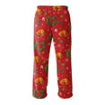 thumbnail image 5 of Fabrcox Christmas Men's Flannel Pajama Pants Thick Warm Wide Leg Christmas Snowflake Santa Claus Mid Rise Casual Elastic Waist Christmas Pajama Pants Wine 2XL, 5 of 5
