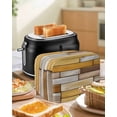 thumbnail image 4 of Brown Yellow Vintage Toaster Cover 4 Slice, Large Kitchen Appliance Covers, Retro Farmhouse Elegant Pastoral Toaster Oven Cover with Loop, Bread Machine Cover Polyester Dust Cover Protection, 4 of 4