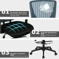 thumbnail image 3 of Gymax Mesh Drafting Chair Mid Back Office Chaise Réglable en Hauteur avec Repose-Pieds, 3 of 10