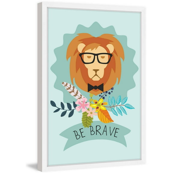 Marmont Hill "Be Brave Lion" Framed Painting Print
