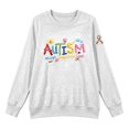 thumbnail image 2 of Autism Awareness Shirt Long Sleeves Pullover Sweatshirt for Women White S, 2 of 5