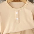 thumbnail image 4 of Xdegoge Toddler Baby Boys Girls Ribbed Clothes Set Long Sleeve Shirts and Elastic Waist Pants 2 Piece Fall Winter Outfits Casual Lounge Pajamas, 4 of 5