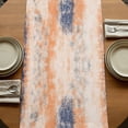 thumbnail image 5 of Orange Blue 108 Inch Table Runner, Minimalist Smear Abstract Art Painting Farmhouse Dresser Scarf Cotton & Linen Tablerunner for Dining/Kitchen Island/Holiday Party Décor 13" x 108", 5 of 9