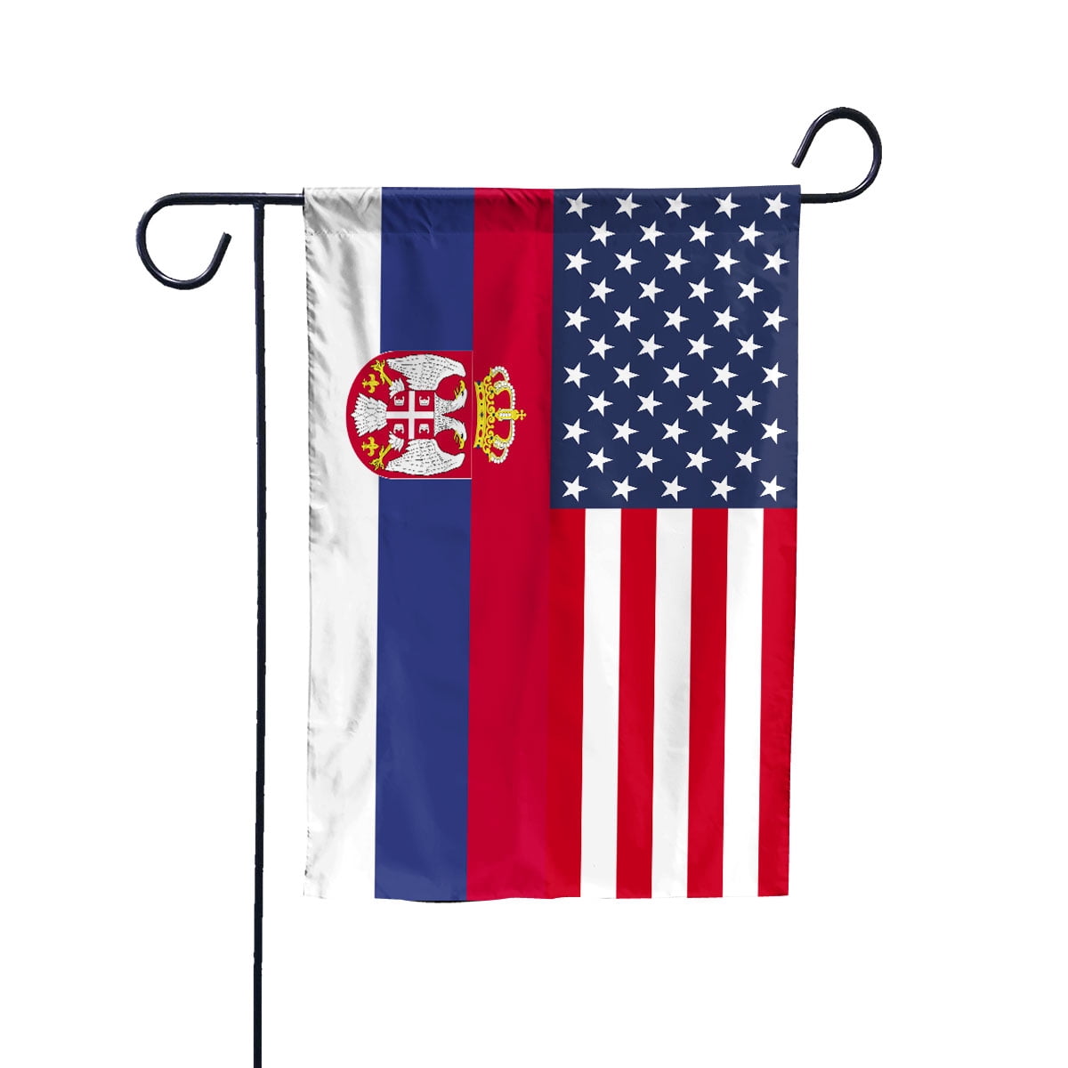 American Serbia Flag Serbian Friendship U.S.A Memorial Day Patriotic For Garden Flag (11.5x17.5) Double Sided-USA Flags Premium Polyester-Decorative Indoor Outdoor Flag