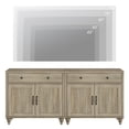 thumbnail image 6 of WAMPAT Large Nightstands with 4 Doors and 2 Drawers, Farmhouse Wood Nightstand Storage Cabinets with Storage Cabinets, Modern Farmhouse End table Credenza for Bedroom, Wash grey, 2PCS, 6 of 8