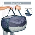 thumbnail image 5 of Durable Collapsible Laundry Baskets, Mesh Pop Up Laundry Hamper with Side Pocket, Foldable Clothes Storage Hamper with Reinforced Carry Handles for Laundry, Bathroom, Kids Room, Dorm or Travel Navy, 5 of 7