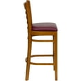 thumbnail image 5 of Emma + Oliver Ladder Back Cherry Wood Barstool, Burgundy Vinyl Seat, 5 of 7