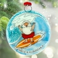 thumbnail image 4 of Ruth's Ethical Goods Mele Kalikimaka Merry Christmas Santa Hawaii Christmas Tree Ornament - Art Glass Light Catcher Map Hanging Decoration, 4 of 5