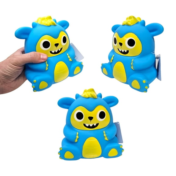 Big Rubber Monster Collectibles (Blue Monster) (6 Inch) Fun Unique Designs Make Noise When Squeezed Assorted Colors