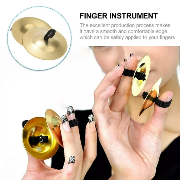 SOPOTUTU 6Pcs Handheld Finger Cymbals Finger Cymbals Golden for Belly Women