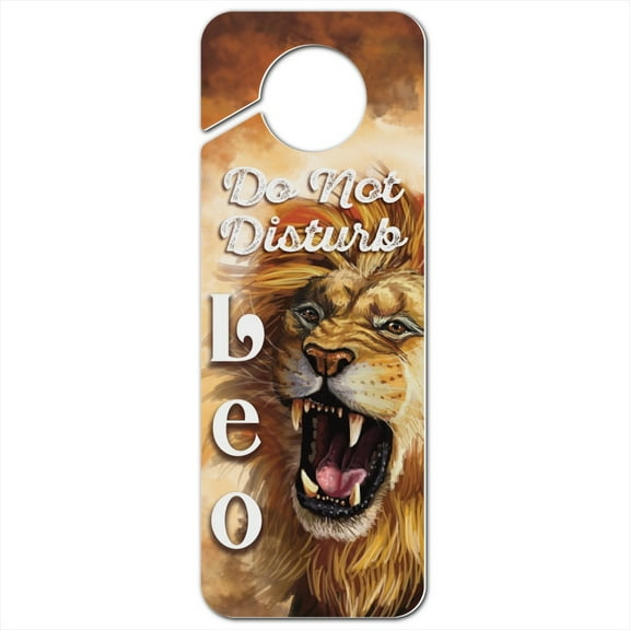 Leo the Lion Zodiac Horoscope Plastic Door Knob Hanger Sign