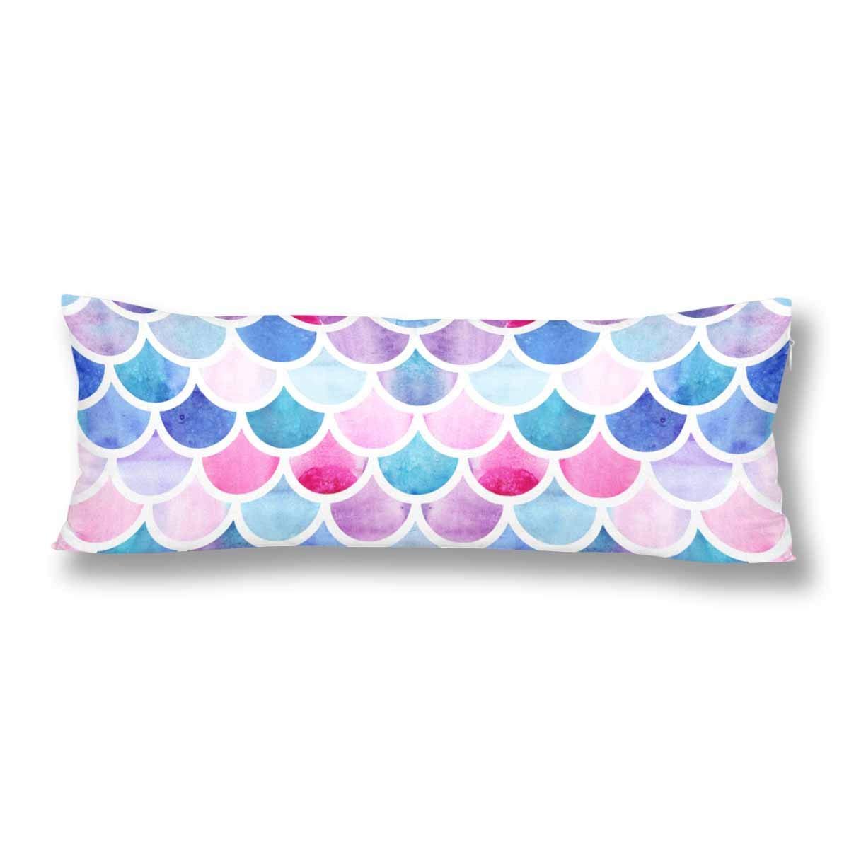 Gckg Mermaid Scales Body Pillow Covers Pillowcase 20x60 Inches