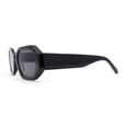 thumbnail image 3 of Womens Angular Bevel Narrow Clout Mod Plastic Sunglasses All Black, 3 of 4