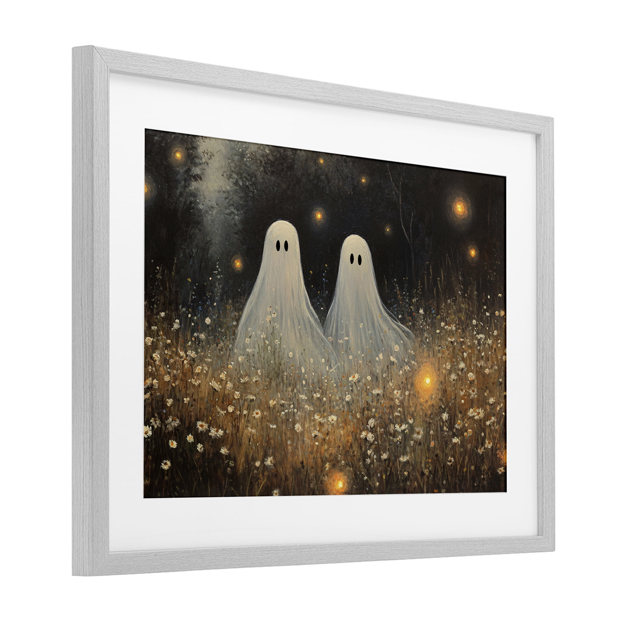 Stupell Industries Ethereal Ghost Twins Gray Framed Print Under Glass, design by Jacky Ngan