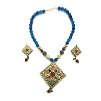 Mogul Women's Necklace Blue TOURMALINE ARTISAN Pandant Jewelry Sets