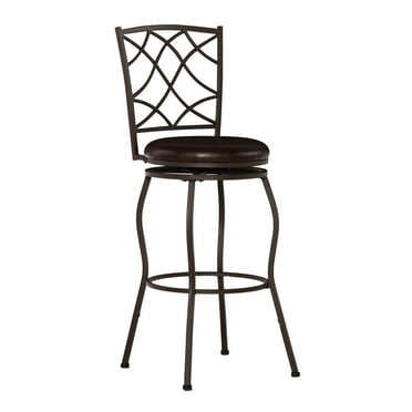 Linon Caston 24-30" Adjustable Indoor Metal Bar Stool with Swivel, Set of 3, Brown
