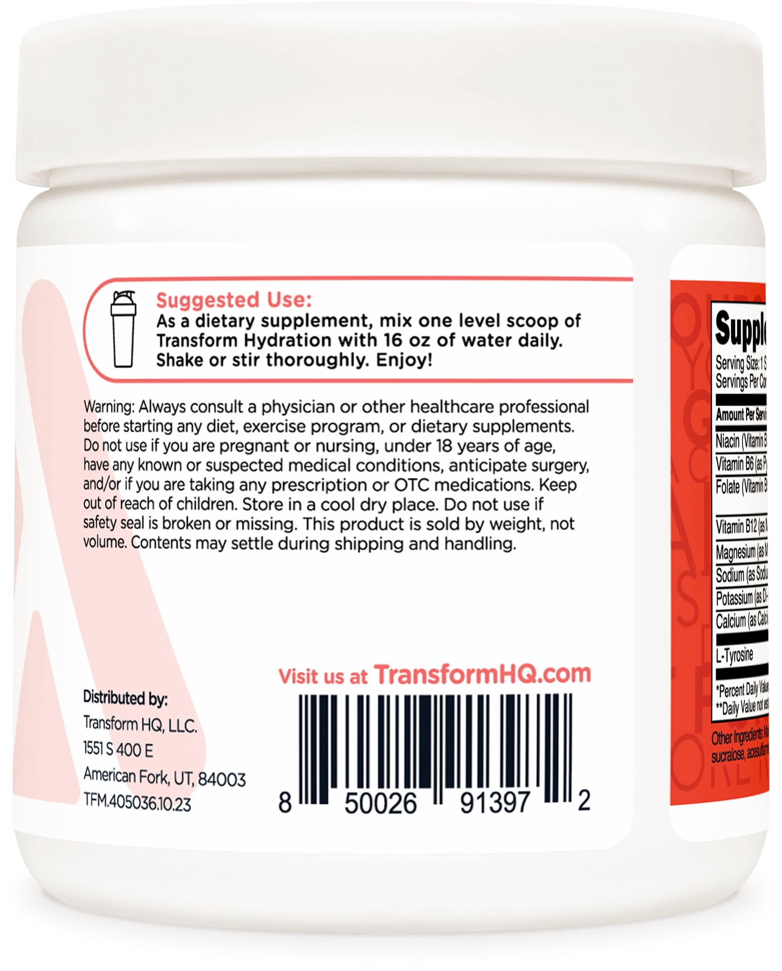 TransformHQ Hydration 42 Servings (Rocket Pop) - Electrolytes, Mental Clarity, Vitamins