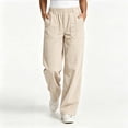 thumbnail image 2 of Atkumj Corduroy Pants Women Comfortable Elastic High Waist Straight Leg Pants Casual Solid Color Loose Womens Travel Pants for Daily Wear S, 2 of 6
