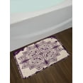 thumbnail image 2 of Purple Mandala Bath Mat, Snowflake Form Inspired Geometric Design on Grungy Background, Plush Bathroom Decor Mat with Non Slip Backing, 29.5" X 17.5", Dark Purple and Eggshell, by Ambesonne, 2 of 2