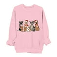 thumbnail image 2 of Women's Christmas Sweatshirts Long Sleeve Crewneck Ribbed Cuffs Holiday Pullover Shirts Pink-3 L, 2 of 6